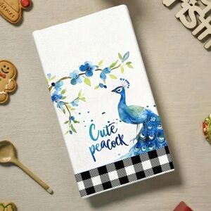 One Cute Peacock Kitchen Tea Towel